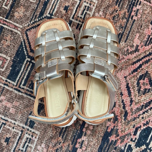 Labucq Boomer Sport Metallic Platform Fisherman Sandals EU 38 / US 7.5-8 - Picture 9 of 10